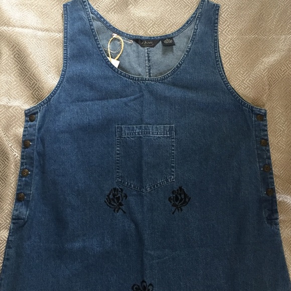 Maxi Length Denim Jumper/Dress / 90’s Vintage - Picture 1 of 9